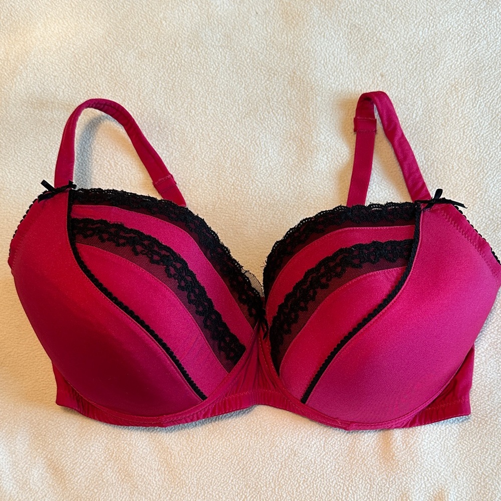 Adore Red and Black Lace Bra SIZE 38E (DD)